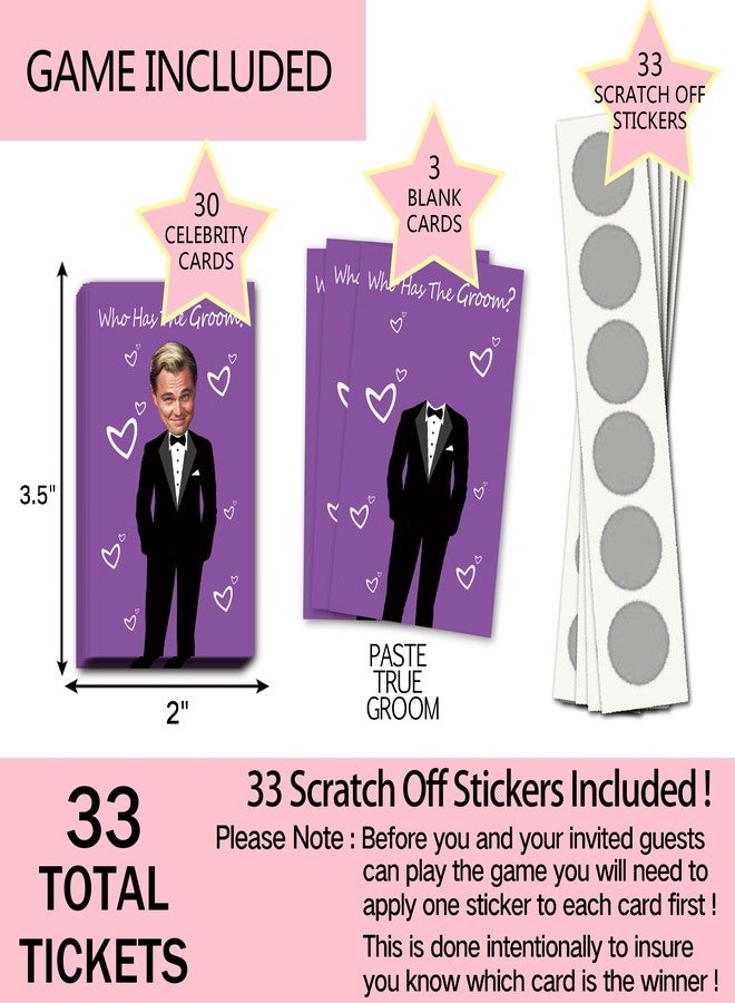 ukebobo Cute Bridal Shower Games - Scratch Off Bridal Shower Game.Funny Bachelorette Party Games - Who Has The Groom - 33 Sheets-（Purple） - Image 2